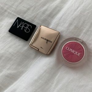 Highlighter and Blush Trio: NARS, Hourglass, and Clinique